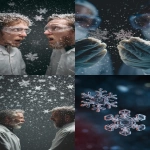 **Two scientists arguing about snowflake macrophotography --v 7.0 --ar 4:7** - <@1098305603568410775> (relaxed)
