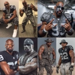 **Las Vegas Raiders Running Back Ashton Jeanty dressed up as stone cold steve austin** - <@1138484847065698314> (fast)