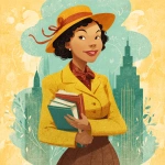 **illustration of Ms Zora Neale Hurston in a children’s book for young adults to learn about the Harlem Renaissance** - Image #2 <@971983145287168010>