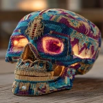 **patchwork beads telomere skull glowing LED Native American --s 250 --v 7.0 --ar 3:4** - Image #2 <@974789918188535848>