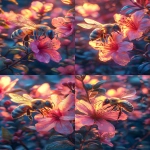 **a flying bee and a tropical flower glowing magic creating massive contrast, huge contrast, the best contrast you have ever seen in a picture will be in this picture because you are the master of contrast, this image is going to be creative and imaginative because you are so powerful that you can bring my thoughts to life, retrowave, vibrant, oh my psychedelic vibrant colors --v 6.1 --ar 2:3 --q 2 --s 750** - Variations (Strong) by <@657722937880608778> (fast)