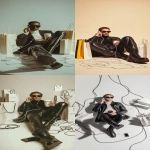 **fashion photography. a man wearing black sunglasses and leather boots is lying on the ground with his legs crossed next to an iphone. he's holding a coffee in one hand while talking into a white wire headset, surrounded by balenciaga shopping bags and large cables on a clean, minimalistic background. --ar 9:16** - <@1140324697154797598> (fast)
-# Create, explore, and organize on [midjourney.com](<https://midjourney.com/imagine?from_discord=1>)