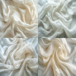 **flowing linen fabric in PANTONE 11-4201 (Cloud Dancer), gentle folds, soft breeze, airy and delicate atmosphere, high-detail textures, minimal and elegant style, fine art photography --ar 3:2 --v 6.0** - <@1124732812239589386> (fast)