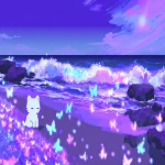 **a cute cat chasing butterflies near the ocean waves --sref 2707741649 3685607445 4085918670 --v 7.0 --ar 3:2 --p jxedwsk r9zzeex** - Image #1 <@937851746712186921>