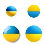 **A simple vector icon depicting a single sphere with a yellow bottom and blue top, set against a white background.** - <@463656957367025669> (relaxed)