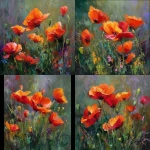 **<https://s.mj.run/HazaVi7ln8k> Generate a painting in the style of this painting. Painting scarlet poppies --v 7.0** - Variations (Strong) by <@1171132266240553092> (fast)