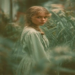 **He takes a poetic photo of a girl from the 1900s. The girl is standing in a garden. 8K full definition, maximum sharpness, the photo is soft and blurry at the edges. --ar 2:3** - Image #3 <@1101859494062989373>