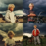 **photo circa 1990s, sad 8 year old blonde boy standing next to his bike, dark clouds in the background** - <@1014234226171858944> (fast)
-# Create, explore, and organize on [midjourney.com](<https://midjourney.com/imagine?from_discord=1>)