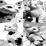**mutant moonstone synthesizer cat from the vhs swamp --sref 4020179390 --v 7.0 --p fpq3ayo --s 750 --ar 131:284** - <@692320895171166238> (fast)