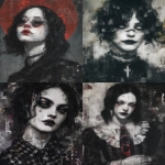 **eerie painting with a color scheme of monochromatic black and white with a pop of Color. The painting uses cross-hatching and palette knife techniques, inspired by analog horror, grunge Polaroids, ukiyo-e and retro Japanese horror. The mood is mysterious and unsettling --exp 50 --p djcuvnt --ar 4:5 --v 7.0** - <@948741381743083580> (relaxed)
-# Create, explore, and organize on [midjourney.com](<https://midjourney.com/imagine?from_discord=1>)