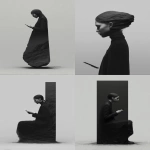 **brutalist monochronolith social media influencer spam girl --ar 8:11 --p 1uhqyp7 --v 7.0 --q 2 --sref <https://s.mj.run/NQfMnrT-Tkk> --c 3** - Remix (Strong) by <@1059292469474373672> (fast, stealth)