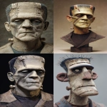 **frankenstein facing straight forward, with thick sewn stitches across his neck, --v 7.0 --ar 2:3** - <@522569949315727363> (fast)
