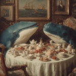 **vintage christmas dinner between vintage whales --s 750** - Image #2 <@1278337234642276372>