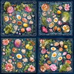 **bandana print made out of vietnamese food illustrations (Watercolor style** - Variations (Strong) by <@1080434335141859399> (fast)