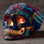 **patchwork beads telomere skull glowing LED Native American --s 250 --v 7.0 --ar 3:4** - Image #2 <@974789918188535848>