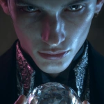 **A modern-day, contemporary man servant personification of the Evil Queen’s magic mirror, tall, pale, and elegant, wearing a sharp tailored suit with metallic accents, glowing silver eyes that reflect secrets, skin with a faint glass-like sheen, carrying an aura of mystery and obedience, blending fantasy and contemporary style, cinematic lighting, dark enchanted atmosphere, hyper-detailed, photorealistic** - Image #2 <@765789039839150090>