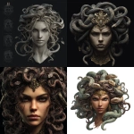 **the beautiful goddess medusa, with detailed realistic snakes as her hair. She will have a determined look in her face. --v 7.0** - <@1238241572940943414> (fast)