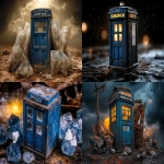 **Create a photo realistic picture of a blue police call box on a alien planet made of aventurine quartzite crystals. There is a beautiful yellow bright sun with a few clouds. --chaos 50 --ar 3:2 --style raw --profile bmh3zb6 --stylize 900 --v 6.1** - <@936929561302675456> (fast)