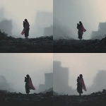 **An evocative and minimalist digital artwork, medium shot, rendered in a dark, monochromatic style consistent with previous designs, with a single muted color highlight. The composition features a silhouetted figure of a woman, draped in a subtly colored shawl, tenderly carrying a small, lifeless child in her arms. They are depicted walking amidst a desolate landscape of dark, indistinct rubble and debris, suggesting the ruins of destroyed buildings. The background is a blurred expanse of gray tones, emphasizing the bleakness of the environment. The woman's posture and the way she holds the child convey profound grief and loss. The overall mood is deeply somber and poignant, highlighting the devastating human cost of conflict and the heartbreaking reality of mothers burying their children amidst the destruction, presented with a stark and uncluttered visual approach --v 7.0** - Variations (Strong) by <@1032195406119043132> (fast)