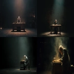 **A cinematic medium-wide shot of a solitary elderly biblical man sitting hunched over a rustic wooden desk in the center of a large, pitch-black room. He is intently reading an ancient, unraveling scroll that emits a soft, supernatural golden glow. The camera is distanced, showing the emptiness and darkness of the surrounding space, emphasizing his isolation. Strong chiaroscuro lighting: the figure is swallowed by deep shadows, with light only on the scroll, his hands, and his face. Dust particles dancing in the air. Texture of a heavy oil painting with visible brushstrokes, craquelure, and grunge details. The atmosphere is silent, solemn, and mysterious. Reminiscent of Rembrandt's "Philosopher in Meditation". 8k resolution, masterpiece. --ar 16:9** - <@1401990355016089761> (fast)
-# Create, explore, and organize on [midjourney.com](<https://midjourney.com/imagine?from_discord=1>)