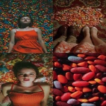 **cinematic American Beauty film. Top down shot with Halloween candy --sref 1662338142 238810998 704438408 --v 7.0 --sw 20 --s 250 --ar 4:7** - <@911637101290877029> (fast)