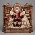 **santa claus with his female assistants in his opalized wood cabinet --ar 7:5 --v 7.0 --raw** - Image #3 <@1071135204846096475>