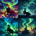 **cinderella in a wheelchair Set against a geomagnetic storm --ar 3:4 --niji 6 --p ke69z7s --raw --no red orange yellow** - <@948741381743083580> (relaxed)
-# Create, explore, and organize on [midjourney.com](<https://midjourney.com/imagine?from_discord=1>)