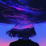 **a woman's head from behind in the dark looking up at the sky. The sky is beautiful and filled with stars and streaking details of color. --niji 6 --ar 2:3** - Upscaled (Subtle) by <@656961830371196938> (fast)
-# Create, explore, and organize on [midjourney.com](<https://midjourney.com/imagine?from_discord=1>)