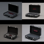 **<https://s.mj.run/bNRyW6AKQzs> <https://s.mj.run/7IMiCBizWbk> open black suitcase containing a bomb controller, realistic product design, simple layout, one central digital countdown screen with red numbers, a few large buttons on each side, clean interior, real-world materials, soft shadows, neutral studio lighting, high-resolution render, product photography style --v 7.0** - <@843005989737201707> (fast)