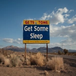 **A Sign Decorated in Fluvioglacial-Outwash-Plaines reveals the Mysterious Letter "Get Some Sleep" "Get Some Sleep" for those who should already be asleep, but instead are looking at this sign --ar 3:2 --v 7.0** - Image #4 <@426654487248109579>