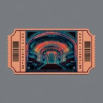 **one single movie ticket in the style from an old theater but also futuristic, flat image meant for printing on a sticker** - Image #1 <@650546685948461058>