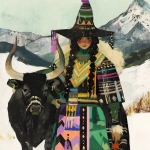 **Warrior witch thundersnowpunk with long braids and stylized warrior witch’s hat and bull companion in the snow --sref 1999999999 1999999991 416557976 2252558232 698008135 1078492728 2187294478 217414415 416417418 7337 80085 696969 47 73 97 100 --sv 4 --niji 6 --p grjlt42 --raw** - Image #2 <@948741381743083580>