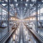 **A vast industrial-scale car factory labeled ‘USED CAR FACTORY’, with conveyor belts moving second-hand cars through inspection, polishing, and reconditioning stations. Rows of used vehicles at different stages of processing some slightly worn, others freshly restored. The building is huge, realistic, and non-futuristic reminiscent of a car manufacturing plant but adapted for used vehicles. Subtle humour in the concept, but rendered photorealistically with cinematic lighting, dust and atmosphere. Exterior view through wide-angle lens showing trucks arriving with old cars and others leaving polished. High detail, realistic scale, 16:9 composition, cinematic realism, soft daylight, dramatic perspective, --ar 16:9 --v 6.0 --raw** - Image #2 <@1098201299582988349>