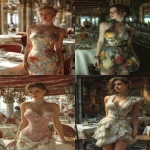 **ultra realistic, highly detailed summer luncheon dress worn by a beautiful young woman standing with a fancy restaurant behind her. HD --v 7.0 --ar 2:3** - <@1327691479602298971> (fast, stealth)