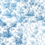 **seamless pattern, vintage French toile de Jouy style, detailed pastel blue traditional floral scenes and vines on pure white background, romantic, classic, seamless repeat, no text --tile** - <@437878260013989888> (relaxed)