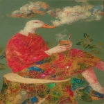 **<https://s.mj.run/w3WUq9uJd08> a 3d gangsta nerf cartoon duck made up of a beautiful opalized wood colors, smoking a cigar, sitting on a tree stump --v 7.0 --p ojgx1bc 1dby126 besdyf1 qu45389 --iw .50 --no borders --ar 9:16 --s 450 --q 4 --c 3** - Image #4 <@1059292469474373672>