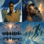 **Ernie Barnes art at Christmas, buffalo soliders 8k, --chaos 99 --ar 8:5 --exp 50 --stylize 750 --v 7.0** - <@843177938186797076> (fast)
-# Create, explore, and organize on [midjourney.com](<https://midjourney.com/imagine?from_discord=1>)