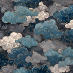 **Japanese ancient style clouds grey and blue, PNG pattern, mystical cloud Japan style** - Image #2 <@801250103662215209>