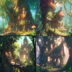 **Realistic, deformed, hidden mansion in the forest, mushroom-covered, ivy-covered, forest mansion, deformed, pop, scenery --ar 16:9 --niji 6** - <@915835811092656128> (fast)