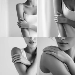 **close view of a woman's forearms . white soft ambiance. white pastel. black and white photo for a beauty center** - <@525310115033645076> (fast)