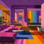 **parquet hypnagogic maximalism physicsbased paper collage, in the style of suburban flat shading, simplified figures, purple rainbow, studyplace, expert draftsmanship, sculpture, oil pencil sketch --ar 4:5 --p ht8lvr3** - Image #4 <@1395450702008025129>
