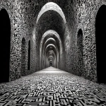 **Stuck in an Escher maze on LSD --sref 4240880785 2348464004 <https://s.mj.run/VFUFpA16DHU> --ar 7:5 --s 350 --w 23 --v 7.0 --c 7** - Image #1 <@342478137634062338>