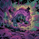 **scifi comic book style, alien cat beast, large fangs, full body, pouncing, colorful, purple crater planet, scifi comic book style** - Image #1 <@186377350642925568>