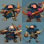 **<https://s.mj.run/HqidUmTreKs> cartoon archer character, exaggerated proportions, oversized bow and arrows, dynamic aiming pose, ultra-thick oil paint brush strokes, heavy impasto texture, expressive painterly style, vivid colors, visible paint smears and ridges, bold and rough strokes, dramatic lighting, stylized character design, oil painting on canvas, concept art --ar 4:5 --v 7.0** - <@843005989737201707> (fast)