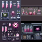 **pixel art spritesheet of high tech lab for a side scrolling game, pink embreo of baby beholder monster in test tubes --v 7.0** - <@758874491680981014> (fast)
-# Create, explore, and organize on [midjourney.com](<https://midjourney.com/imagine?from_discord=1>)