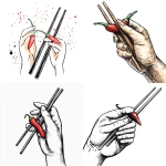 **clipart, doodle drawing, hand holding chopsticks, chopsticks holding a chilli** - <@885487439932702751> (fast)