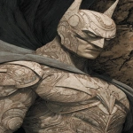 **Monochronolith batman wears time-traveling costume made of stone. Epic. Comic book cover. --ar 2:3 --v 7.0 --c 5** - Image #4 <@1008380027529863189>