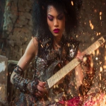 **heavy metal femme glamrock reptilian 80s hair bandsaw sawing through electric guitars, sparks and debris flying everywhereas the band plays down with the thickness --p djcuvnt ht8lvr3 --ar 4:3** - Image #3 <@948741381743083580>