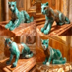 **A cat made out of aventurine on top of a polished table --chaos 25 --ar 3:2 --stylize 250 --weird 200 --v 6.1** - Variations (Strong) by <@1029767017399595109> (fast)