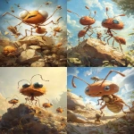 **children's book illustration feeaturing anthill adventures --ar 2:3 --v 6.1 --p ullrsjz** - <@1202719359680774145> (fast)